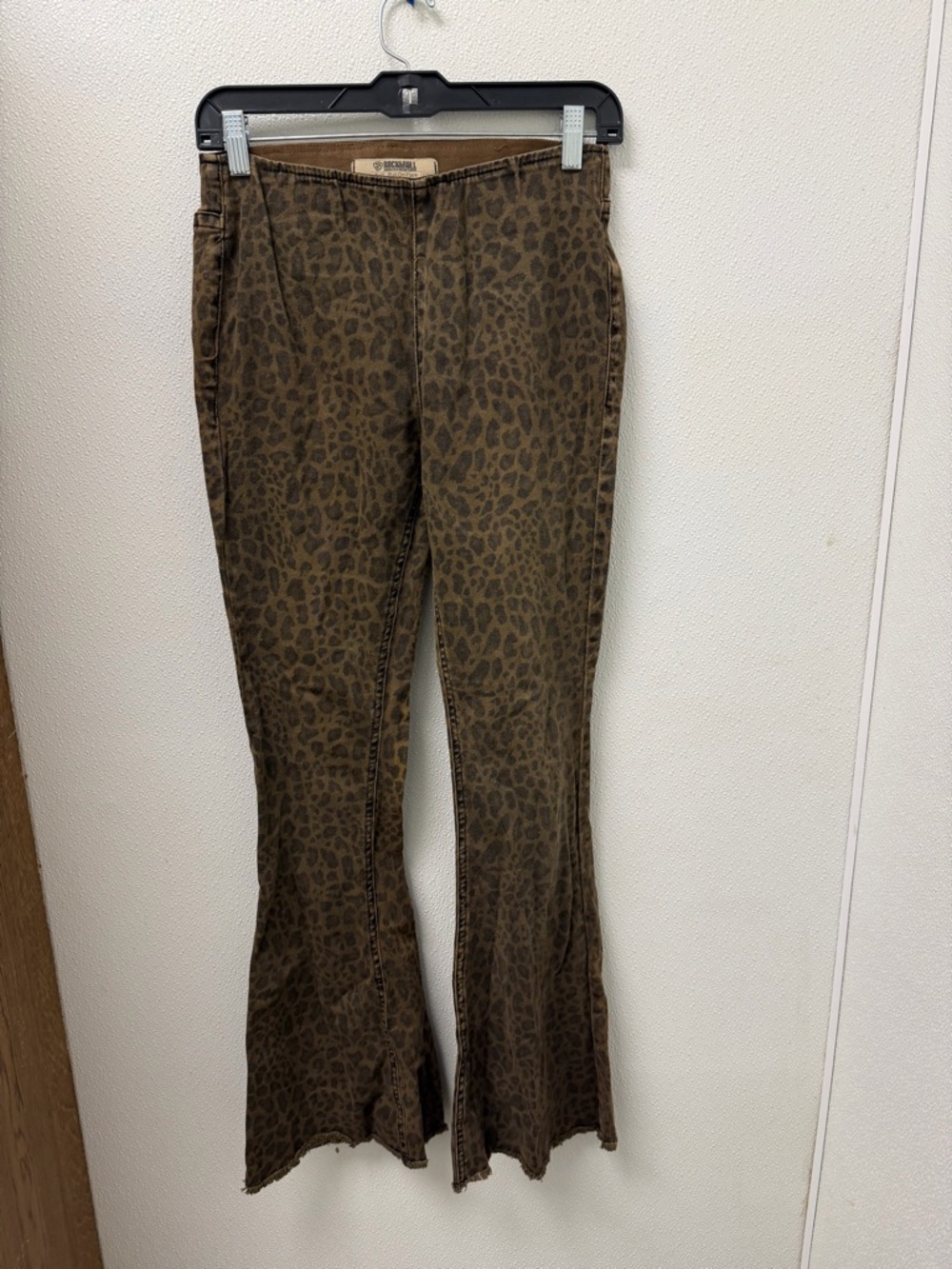 Leopard-Print Brown Flared Women's Pants